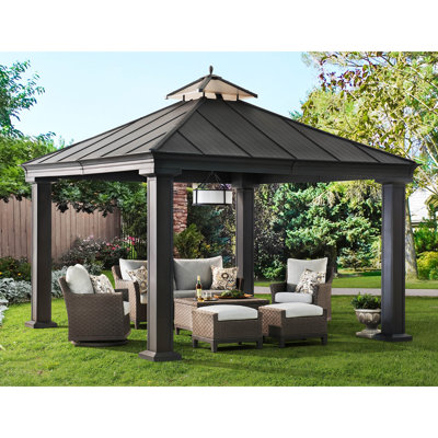 gazebo patio metal ft 12x16 royal hardtop gazebos roof wayfair hard sunjoy seleccionar tablero screened